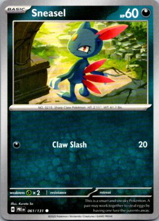 Sneasel 61/131 Prismatic Evolutions (Common) (NM-Exc Condition)