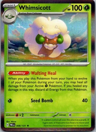 Whimsicott 8/131 Prismatic Evolutions (Holo) (NM-Exc Condition)